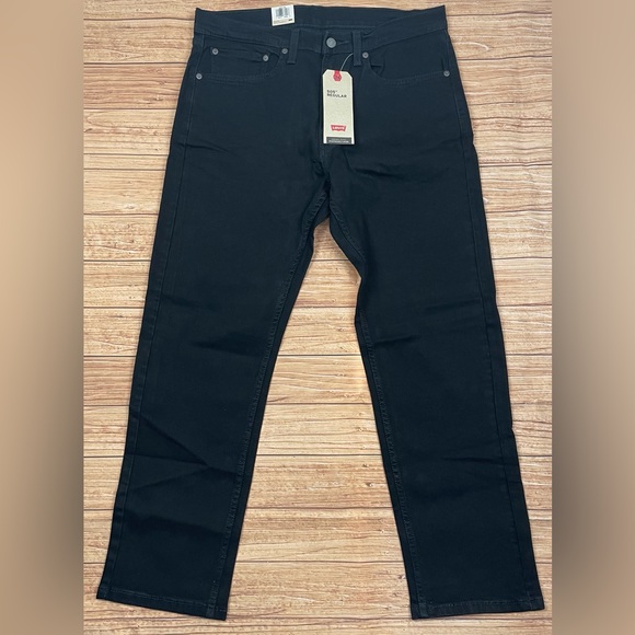 Levis 505 Jeans Mens Regular Fit Straight Leg Black Size 34x30 - Picture 2 of 9